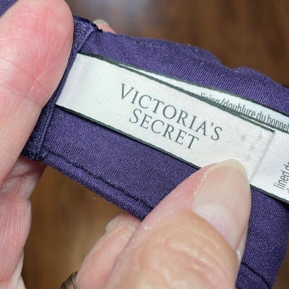 Body by Victoria Lined Demi, purple satin & lace, 36C - Picture 6 of 7